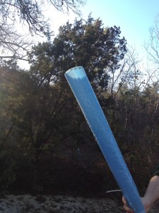 The blue tree protector tube