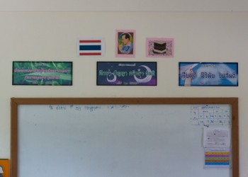 Whiteboard and Posters Inside Classroom