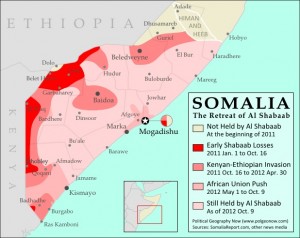 Al-Shabaab Control as of Fall 2012