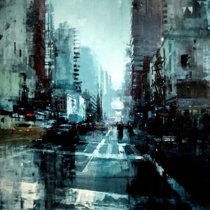 Jeremy Mann. Oil on panel. 48x48 inches.