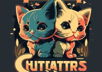 kittens in a vector logo style, made in midjourney