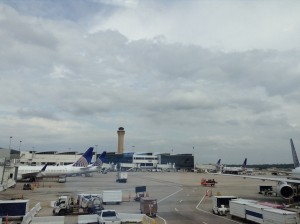 Picture from a gate at George Bush Intercontinental Airport at Houston, TX 