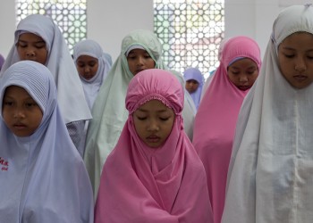 Girls Participating in Salat
