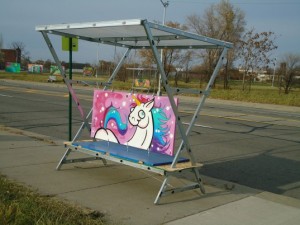 Portable bus stop shelter